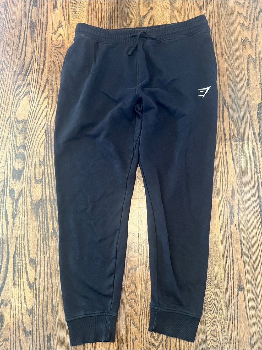 Gymshark Black Jogger Sweatpants with White Logo